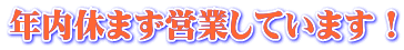 年内休まず営業しています！ 